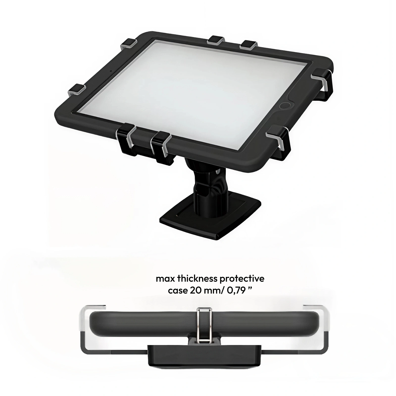 Grip set (6 pcs) for tablets in protective black cover