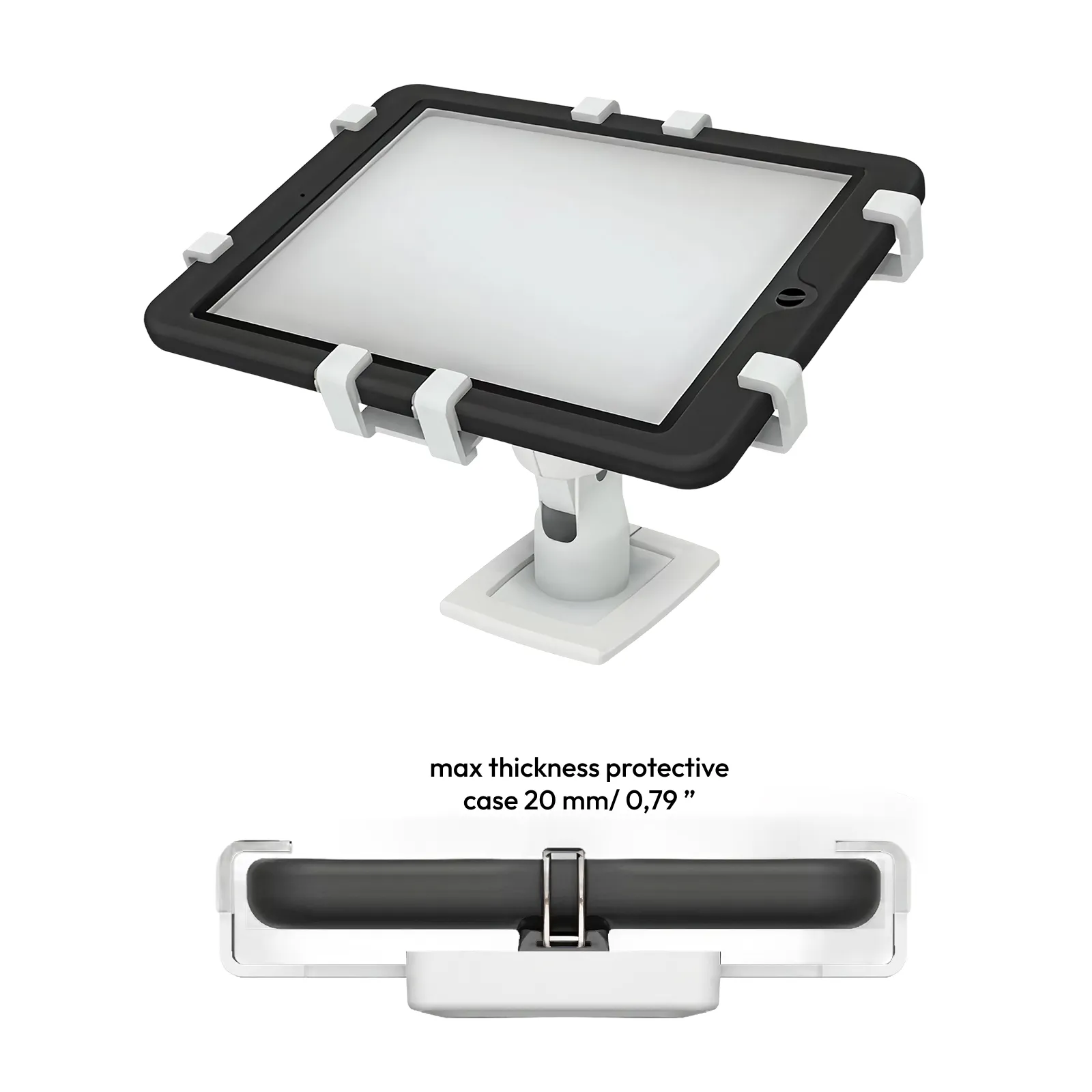 Grip set (6pcs) for tablets in protective white cover